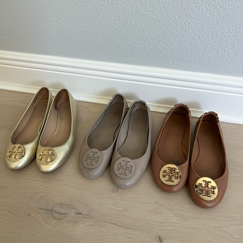 Tory Burch flats size 8 set of 3